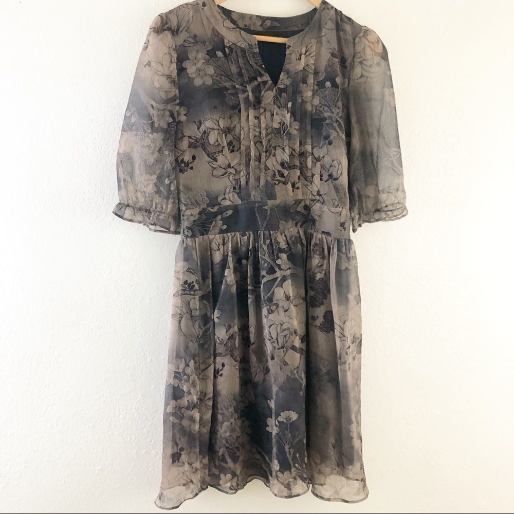 Clocolor Floral print Mesh sleeveless brown size M